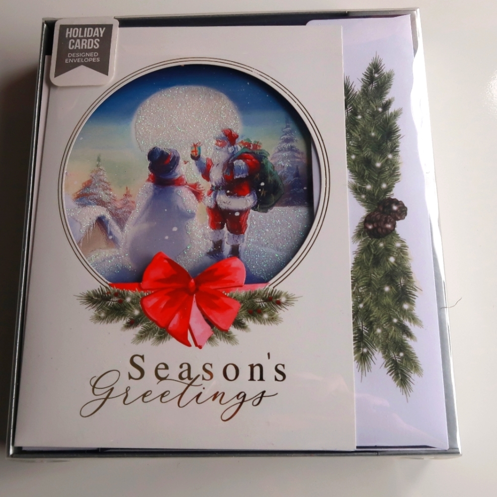 Paper Magic group set of 12 Luxury Christmas Cards with designed envelopes